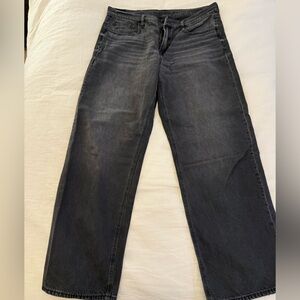AE Black Wash Stovepipe Strigid Straight Leg Denim Jeans